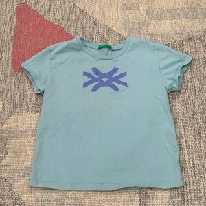 United Colors Of Benetton Light Blue Tee with Blue Logo